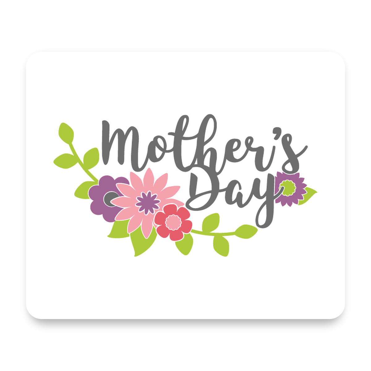 Mother's Day - Pink Purple Flowers mouse pad, front view