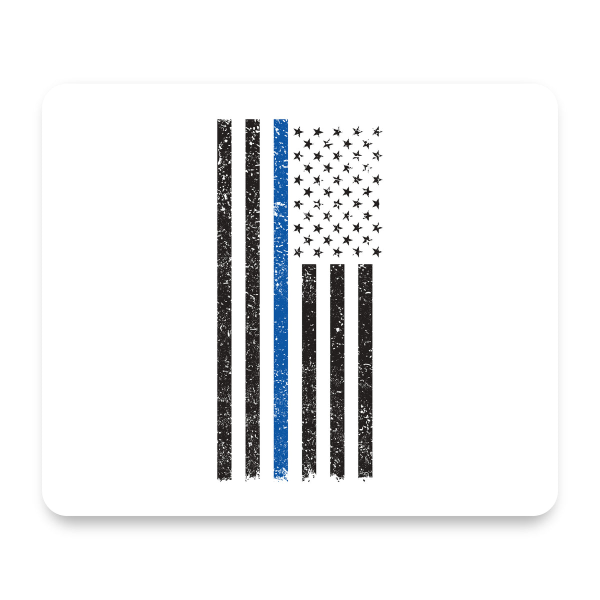 Weathered Thin Blue Line US Flag mouse pad, front view