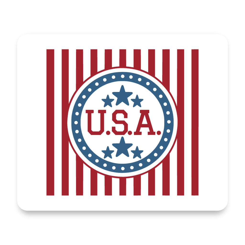 USA Banner Flag Red White & Blue mouse pad, front view