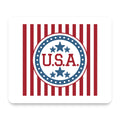 USA Banner Flag Red White & Blue mouse pad, front view