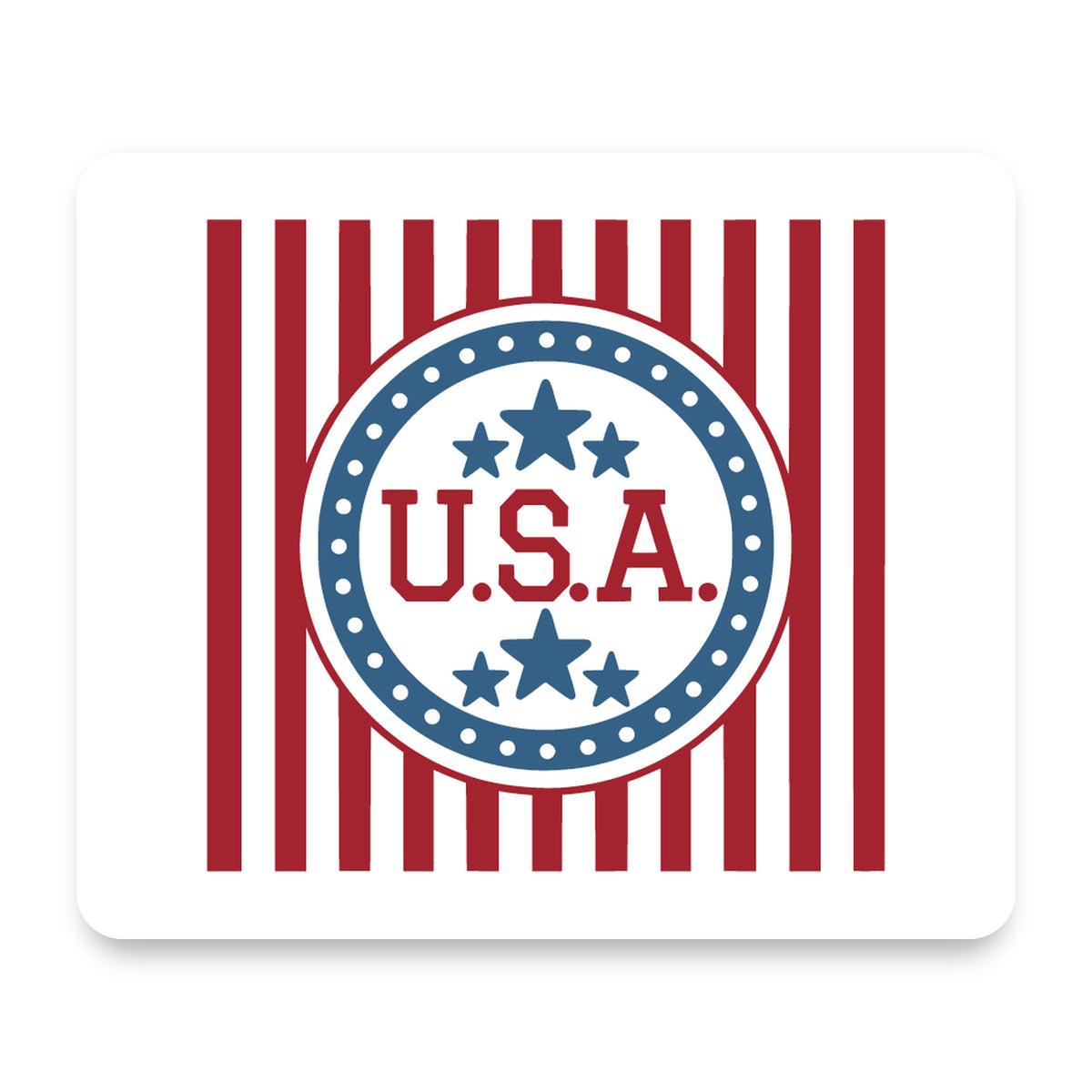 USA Banner Flag Red White & Blue mouse pad, front view