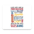 4th of July Word Art Firecracker mouse pad, front view