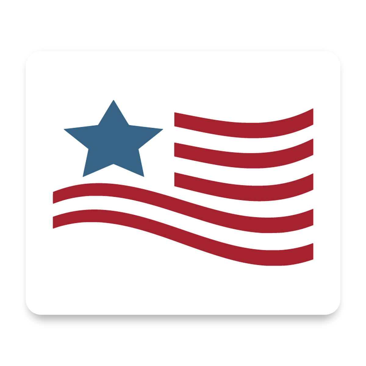 USA Waving Flag Red White & Blue mouse pad, front view
