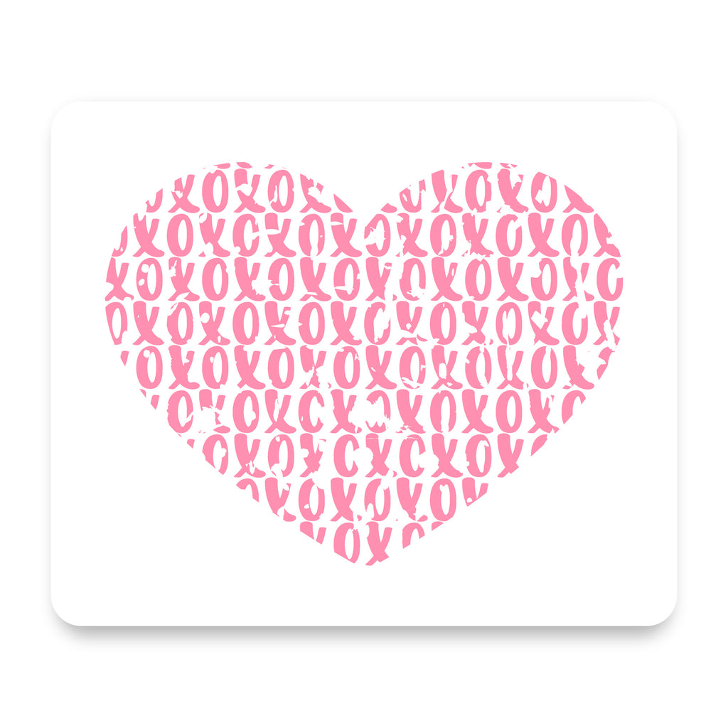 XOXO Heart Pink mouse pad, front view