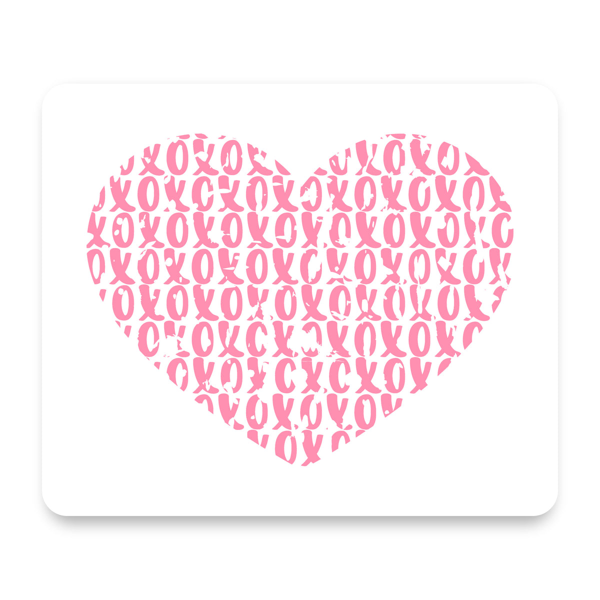 XOXO Heart Pink mouse pad, front view