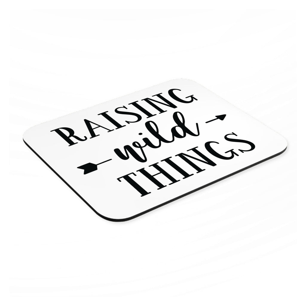 Raising Wild Things - Mom mouse pad, angled view showing the 1/4 inch thick base