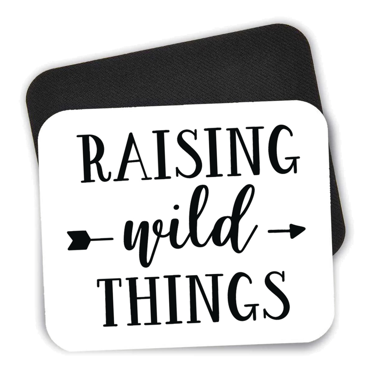 Raising Wild Things - Mom mouse pad shown with its black non-slip rubber underside