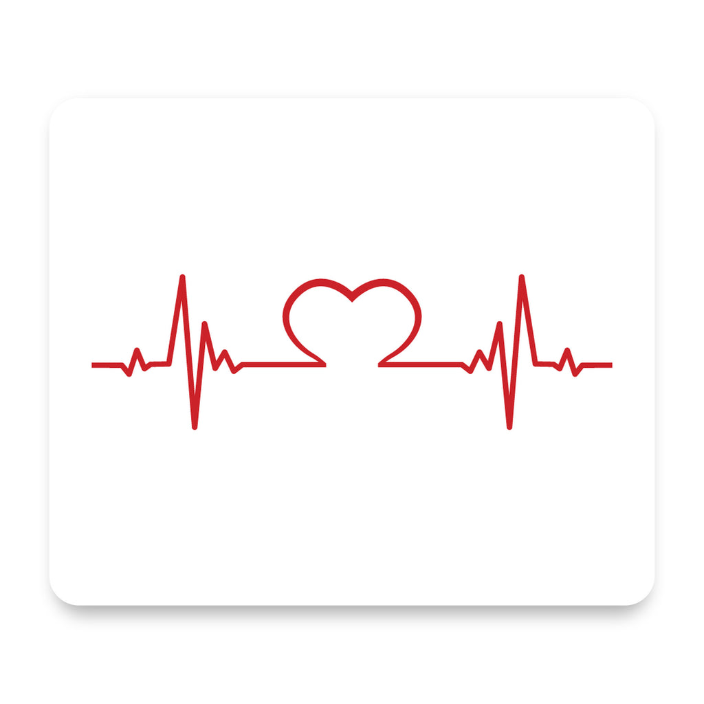 Heart Pulse EKG Red Valentine mouse pad, front view
