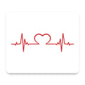 Heart Pulse EKG Red Valentine mouse pad, front view