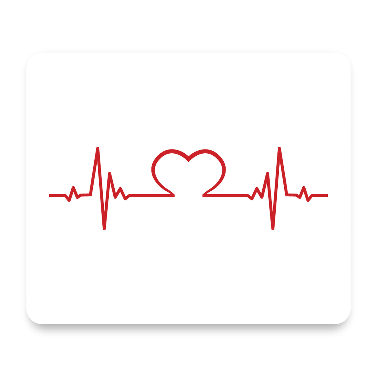 Heart Pulse EKG Red Valentine mouse pad, front view
