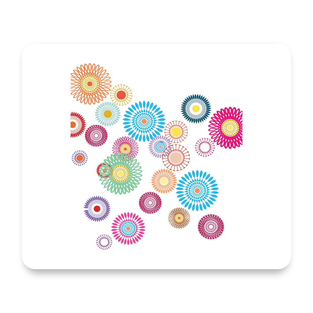 Cartoon Wildflowers Rainbow Colors mouse pad, front view
