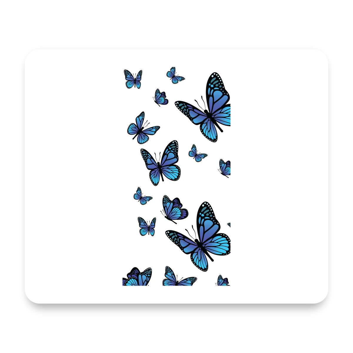 Blue Butterflies Butterfly mouse pad, front view