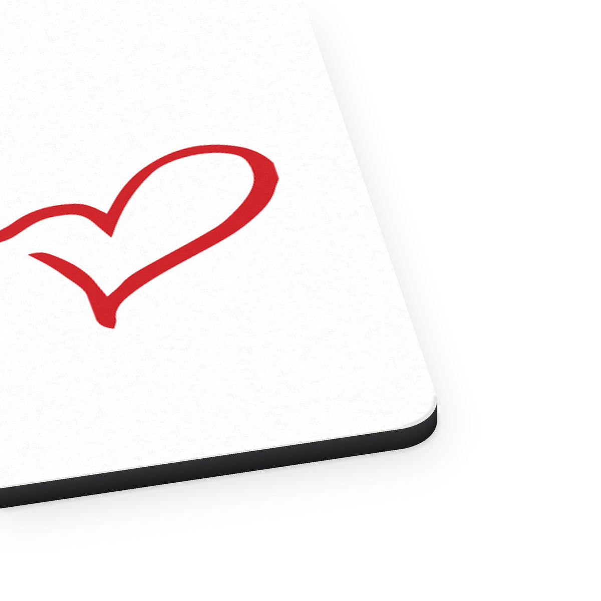 Cross Heart - Faith Hope Love mouse pad, close-up of the fabric surface and rubber edge