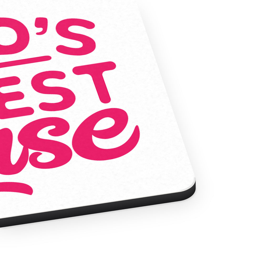 World's Coolest Nurse - Hot Pink mouse pad, close-up of the fabric surface and rubber edge