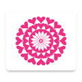 Hot Pink Hearts Mandala mouse pad, front view