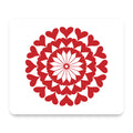 Red Hearts Mandala mouse pad, front view