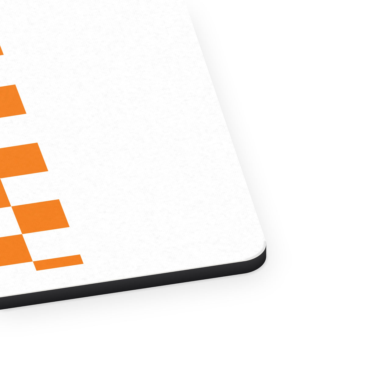 Tennessee Checkerboard - Orange, Clear mouse pad, close-up of the fabric surface and rubber edge