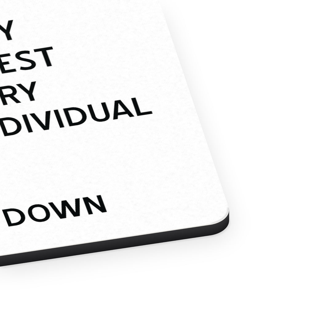 Every Dead Body on Everest - Calm Down mouse pad, close-up of the fabric surface and rubber edge