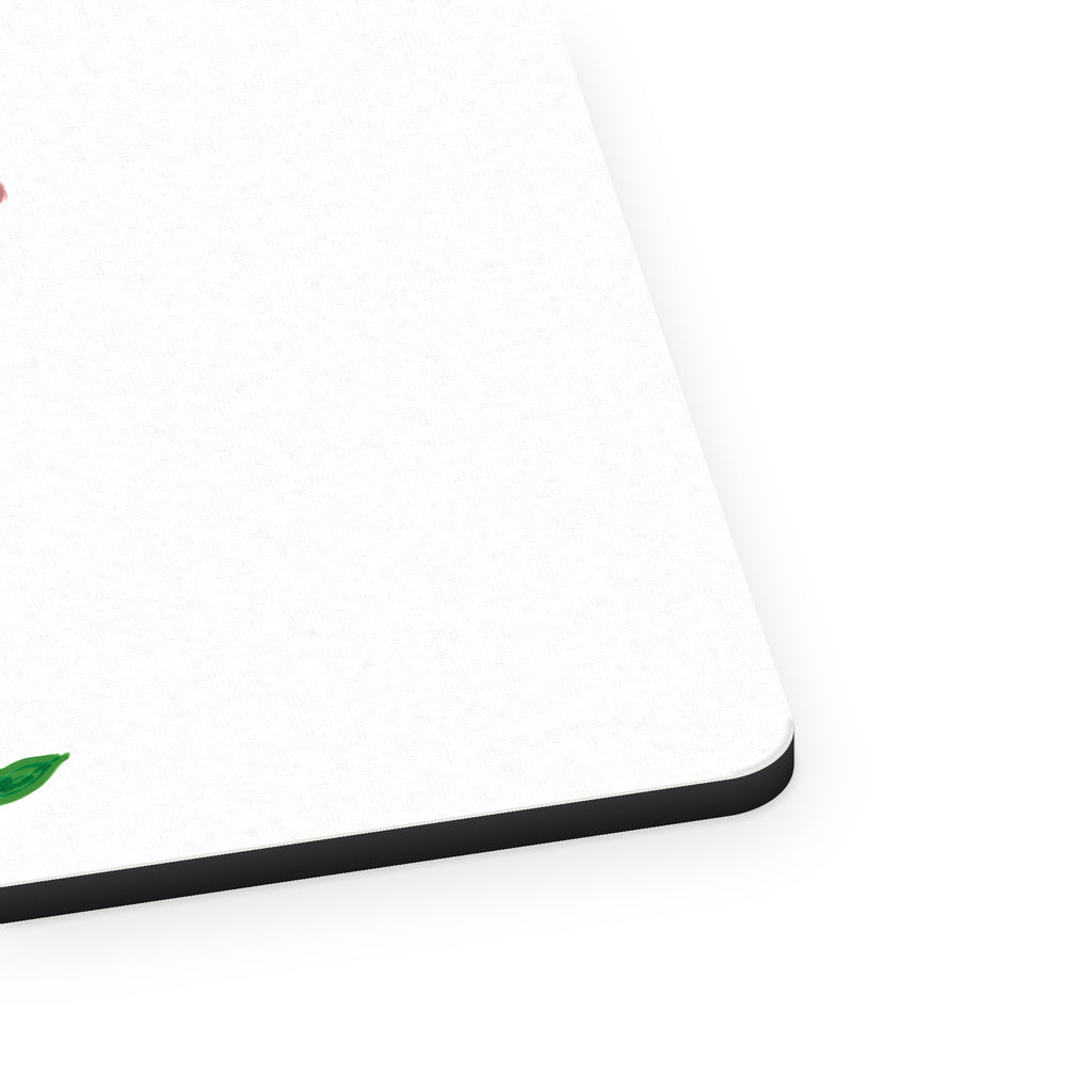 Water colored Roses mouse pad, close-up of the fabric surface and rubber edge