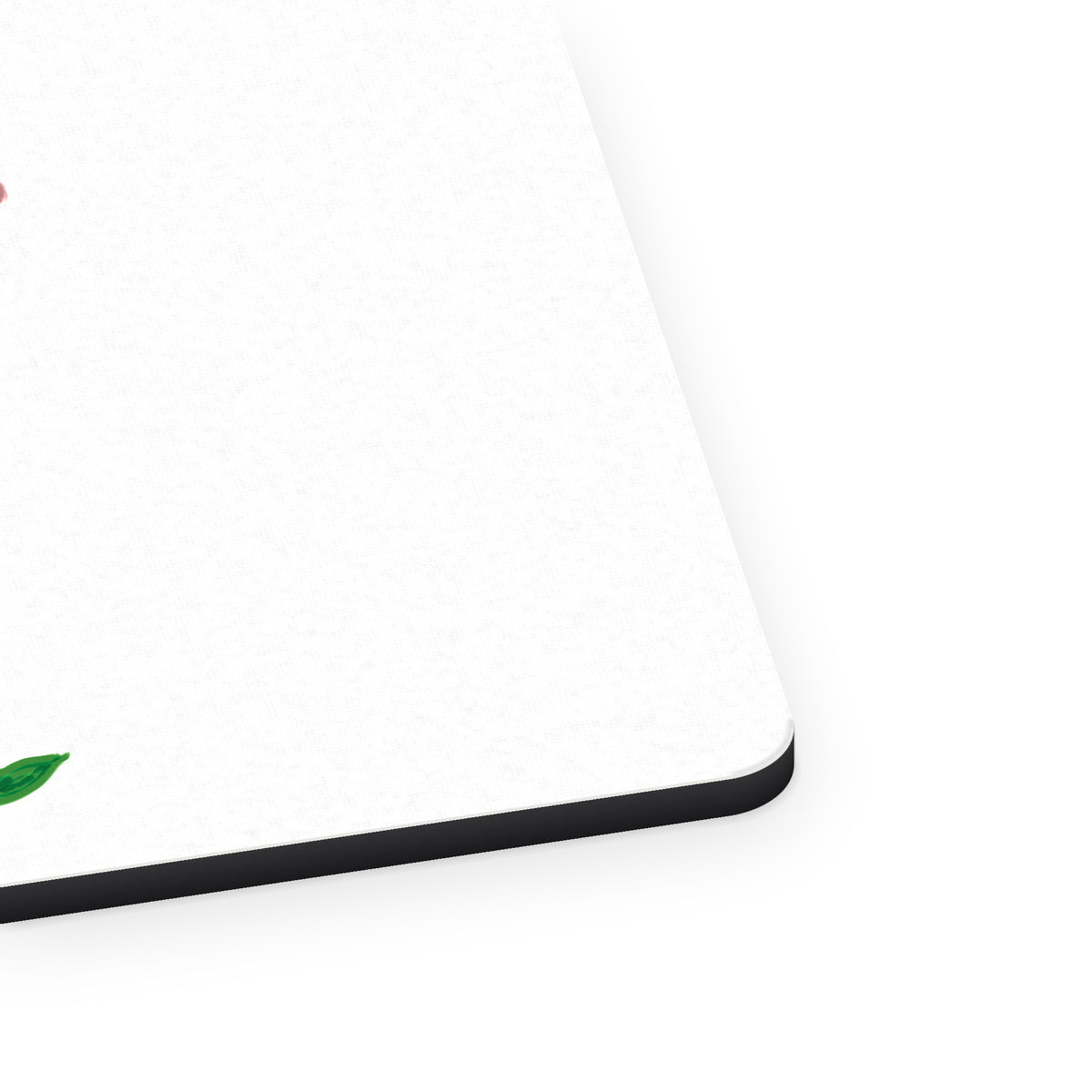 Water colored Roses mouse pad, close-up of the fabric surface and rubber edge