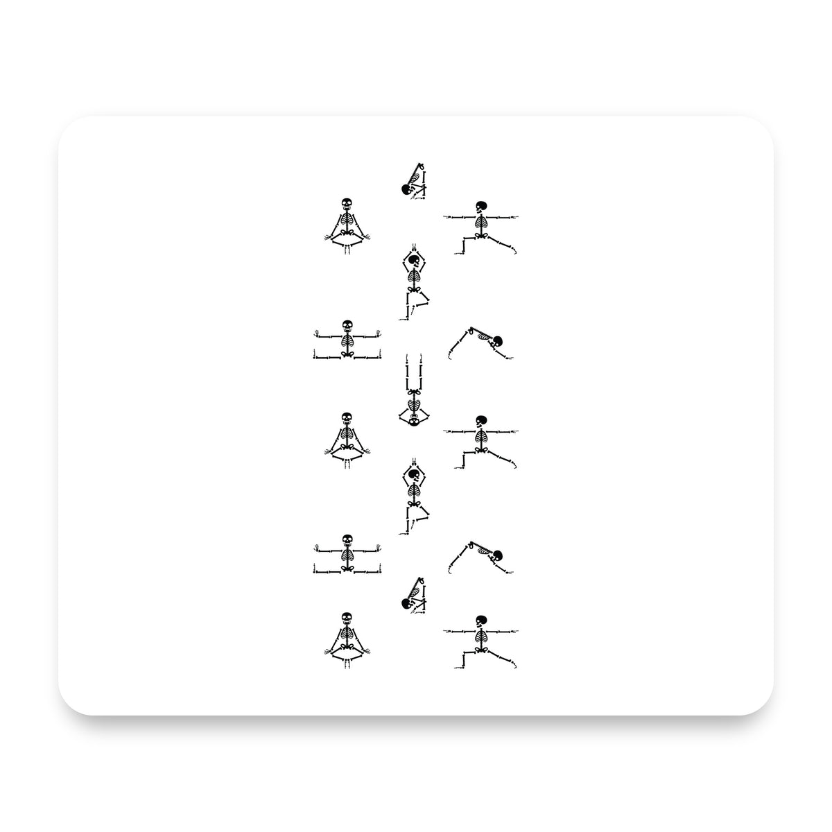 Yoga Skeletons mouse pad, front view