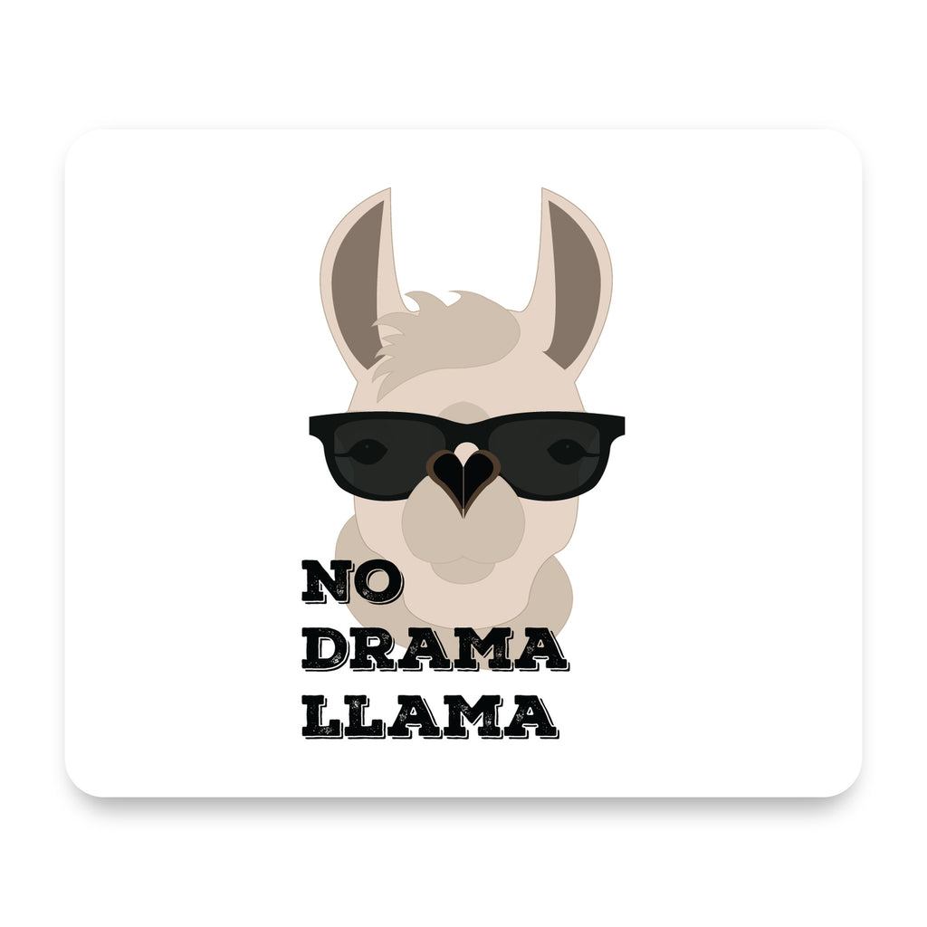 No Drama Llama Cartoon mouse pad, front view