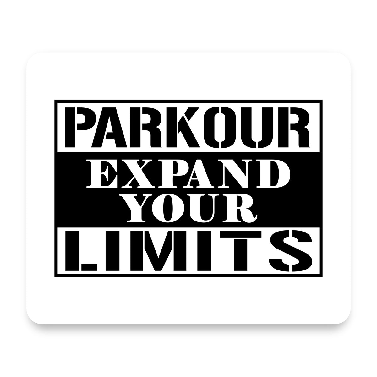 Parkour Expand Your Limits mouse pad, front view