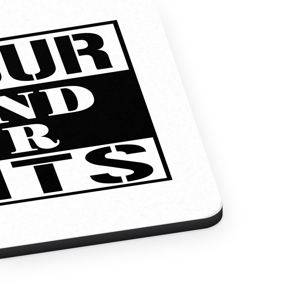Parkour Expand Your Limits mouse pad, close-up of the fabric surface and rubber edge