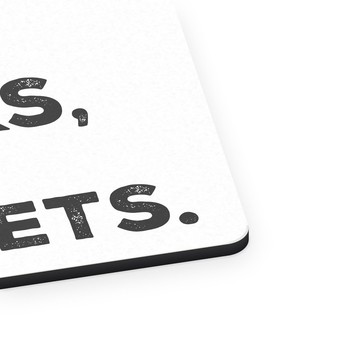 Read Books, Not Tweets mouse pad, close-up of the fabric surface and rubber edge