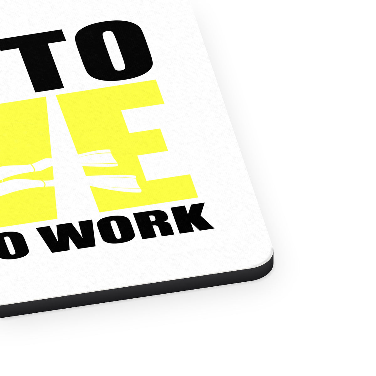 Born to Dive, Forced to Work mouse pad, close-up of the fabric surface and rubber edge