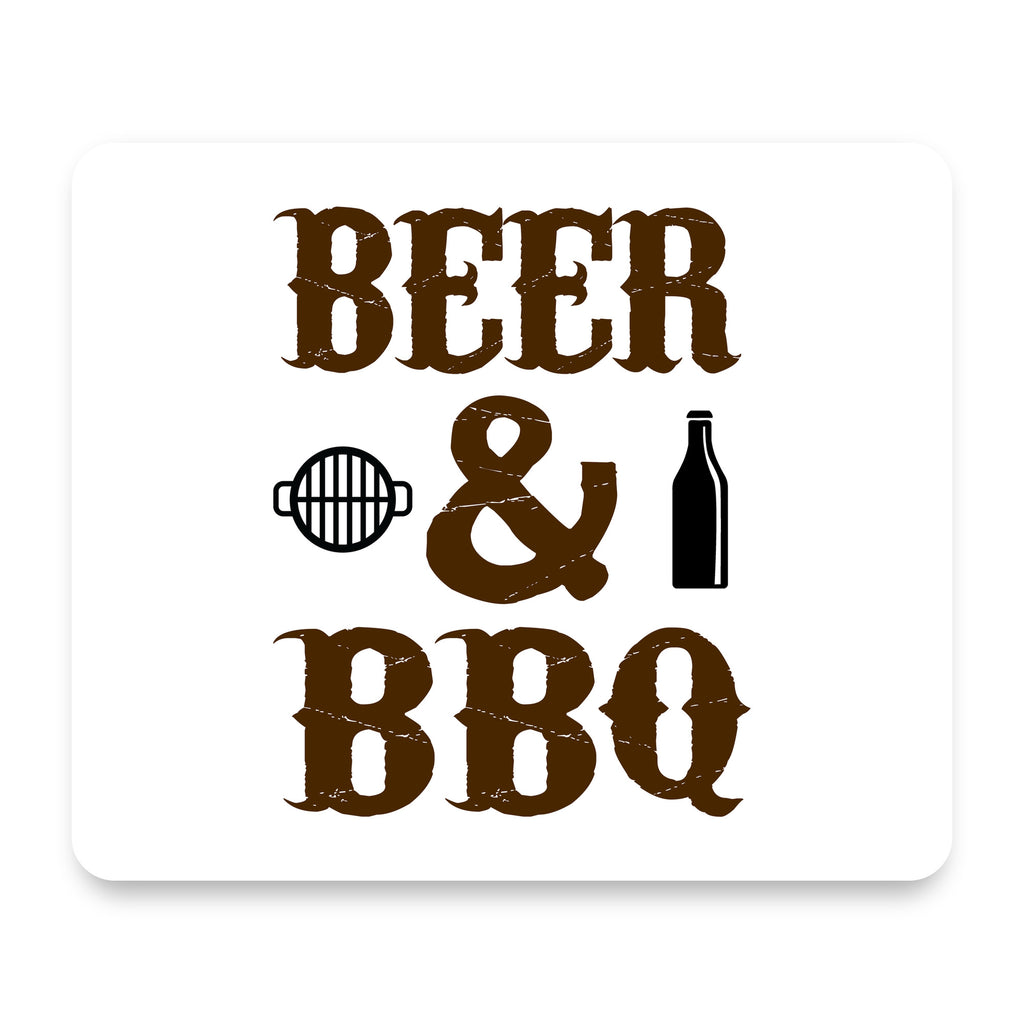 Beer & Barbecue BBQ mouse pad, front view