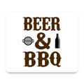 Beer & Barbecue BBQ mouse pad, front view