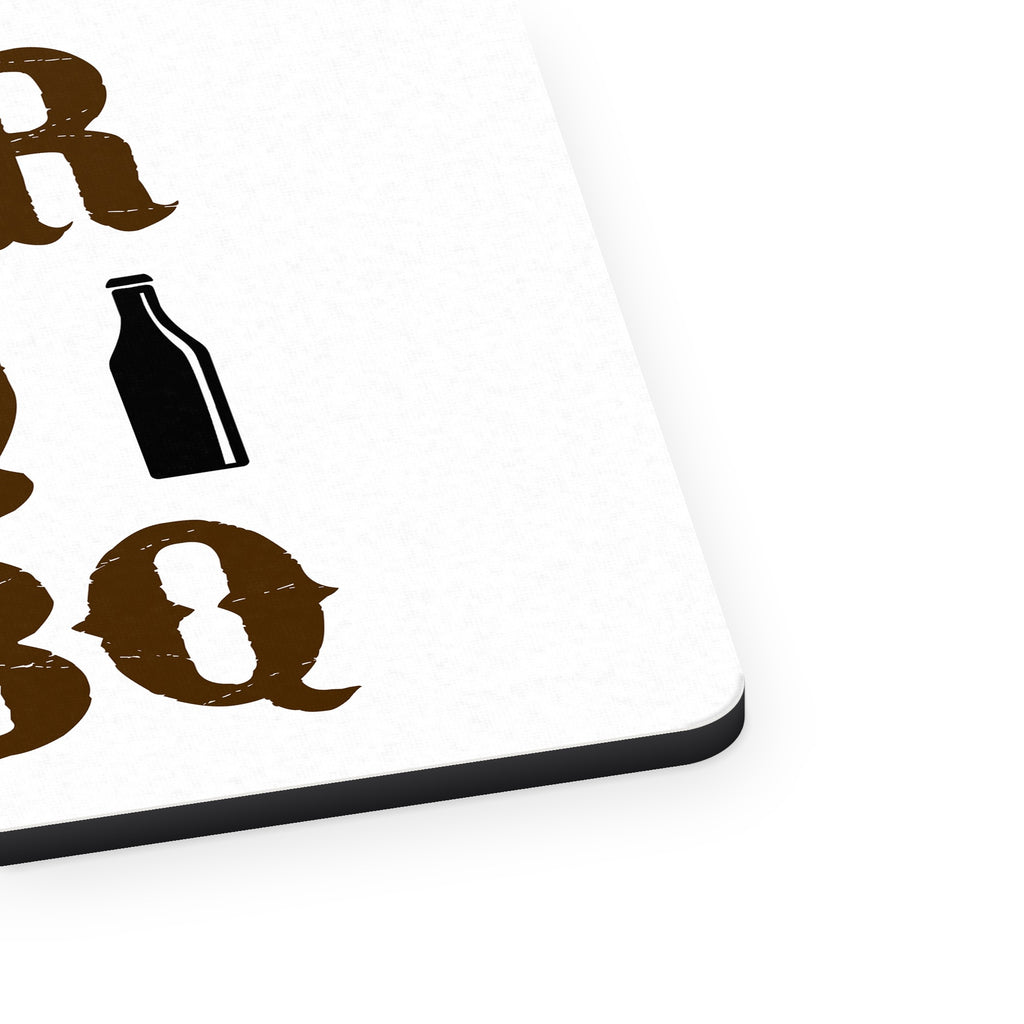 Beer & Barbecue BBQ mouse pad, close-up of the fabric surface and rubber edge