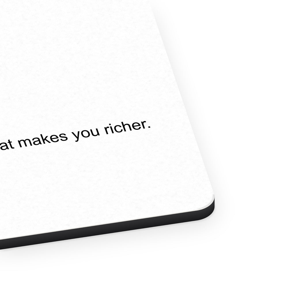 Travel - Thing to buy that makes you richer mouse pad, close-up of the fabric surface and rubber edge