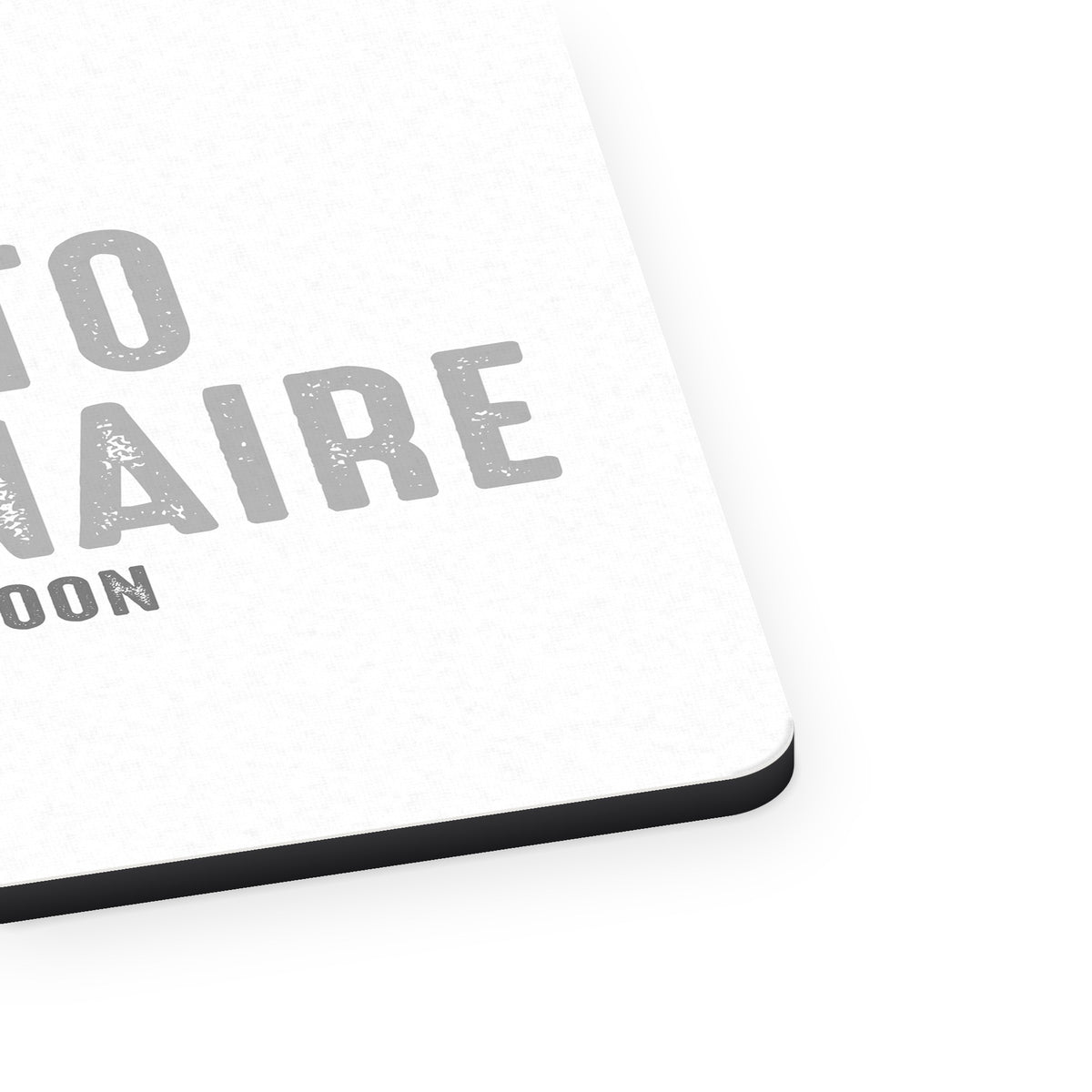 Crypto Millionaire - Coming Soon mouse pad, close-up of the fabric surface and rubber edge