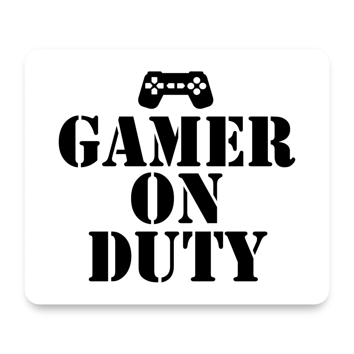 Gamer on Duty Video Games mouse pad, front view