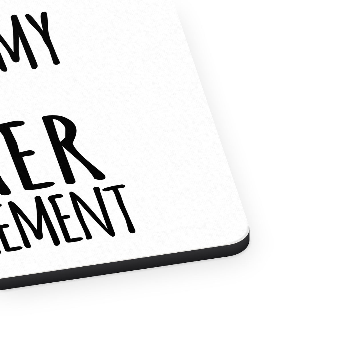 Astronomy is My Anger Management mouse pad, close-up of the fabric surface and rubber edge