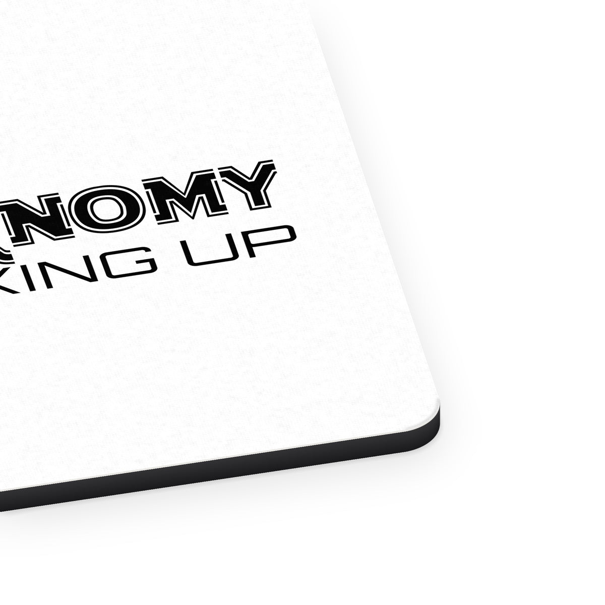 Astronomy is Looking Up mouse pad, close-up of the fabric surface and rubber edge
