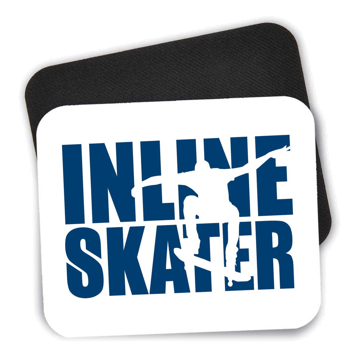 Inline Skater - Skating mouse pad shown with its black non-slip rubber underside