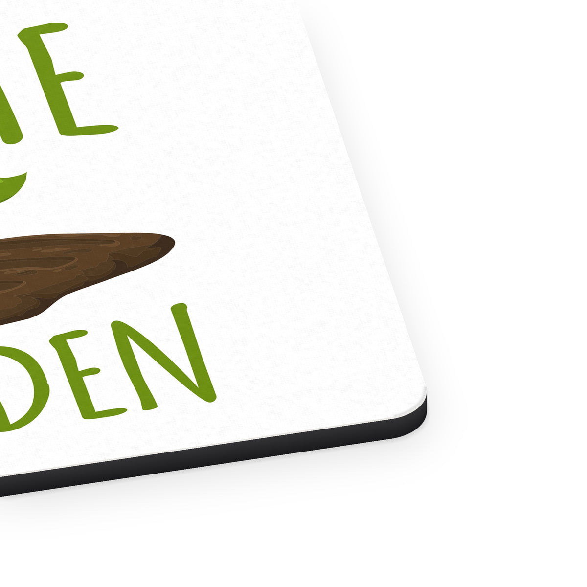 Thyme to Garden mouse pad, close-up of the fabric surface and rubber edge