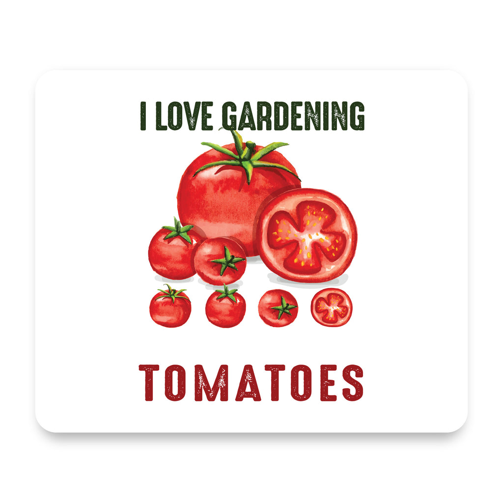 I Love Gardening from My Head Tomatoes mouse pad, front view