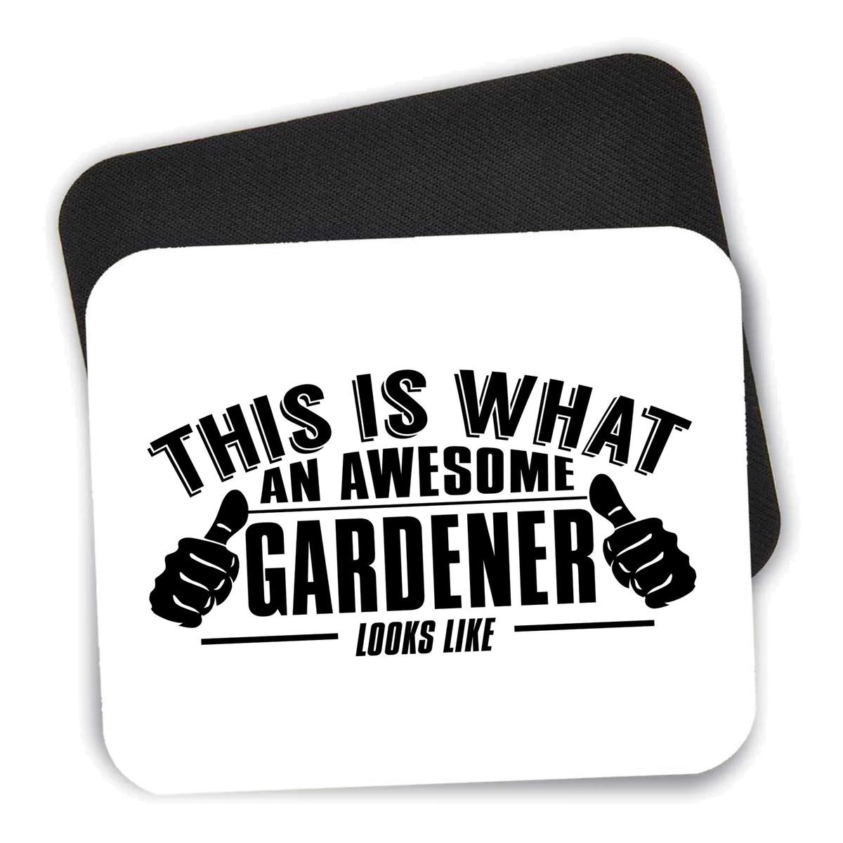 This is What an Awesome Gardener Looks Like mouse pad shown with its black non-slip rubber underside