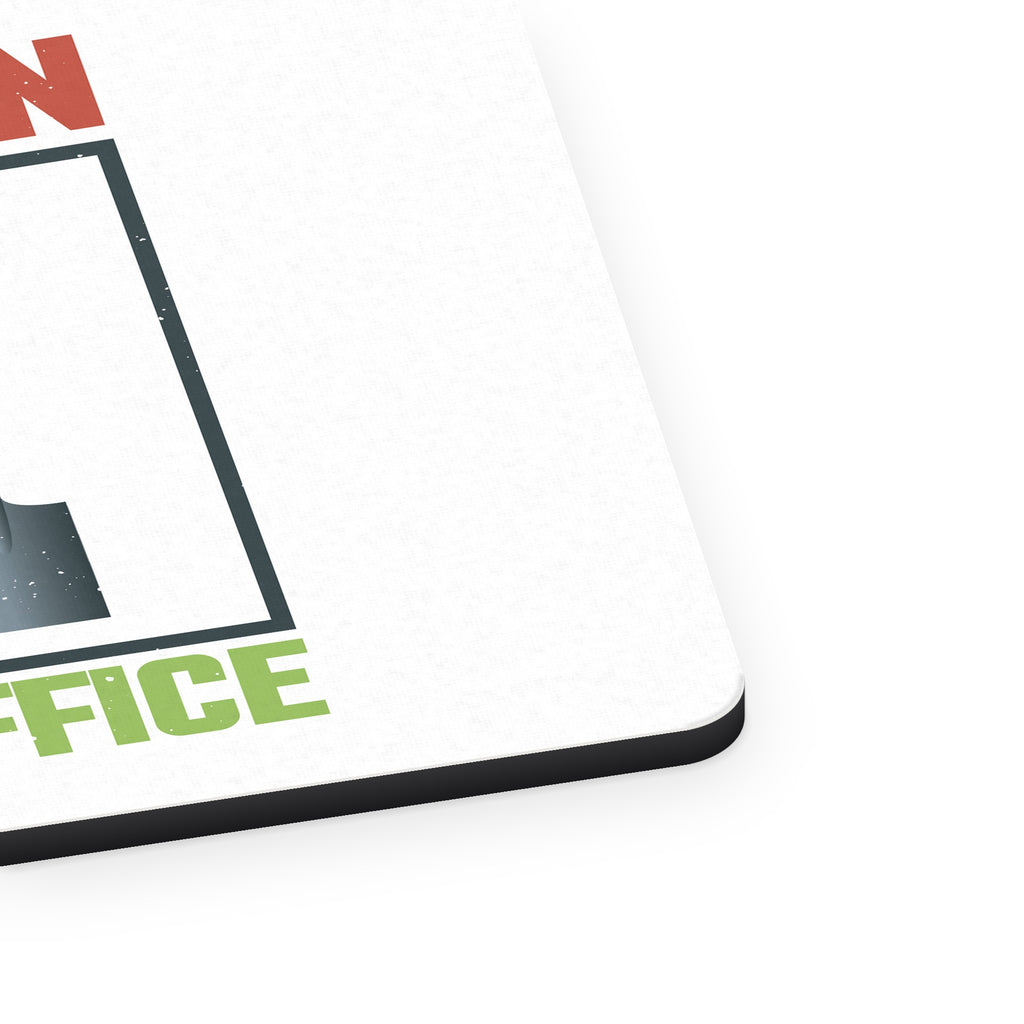 I'll be in My Office - Gardening mouse pad, close-up of the fabric surface and rubber edge