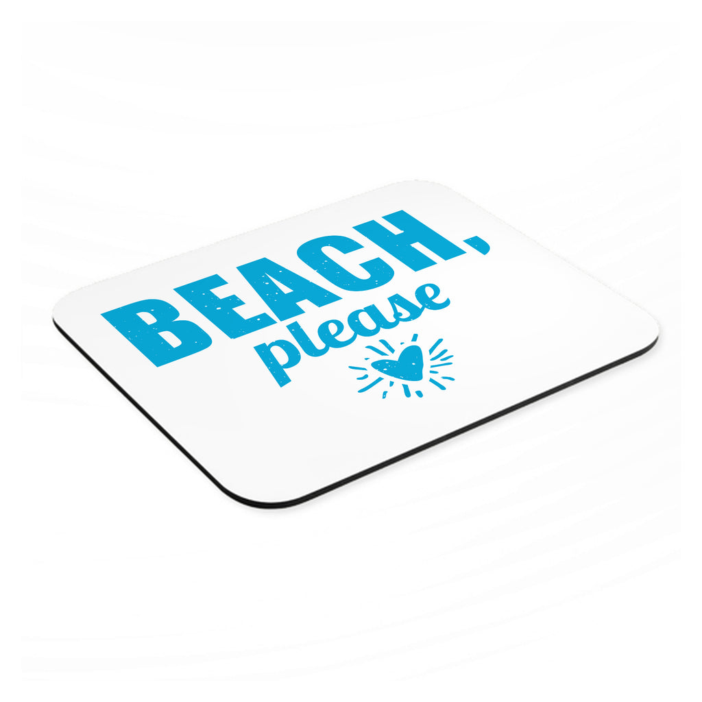 Beach, Please mouse pad, angled view showing the 1/4 inch thick base