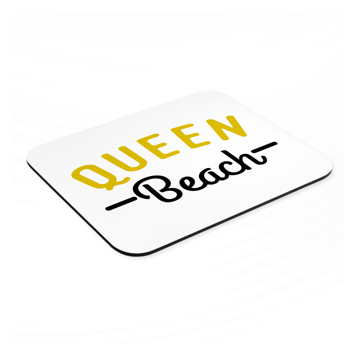 Queen Beach mouse pad, angled view showing the 1/4 inch thick base