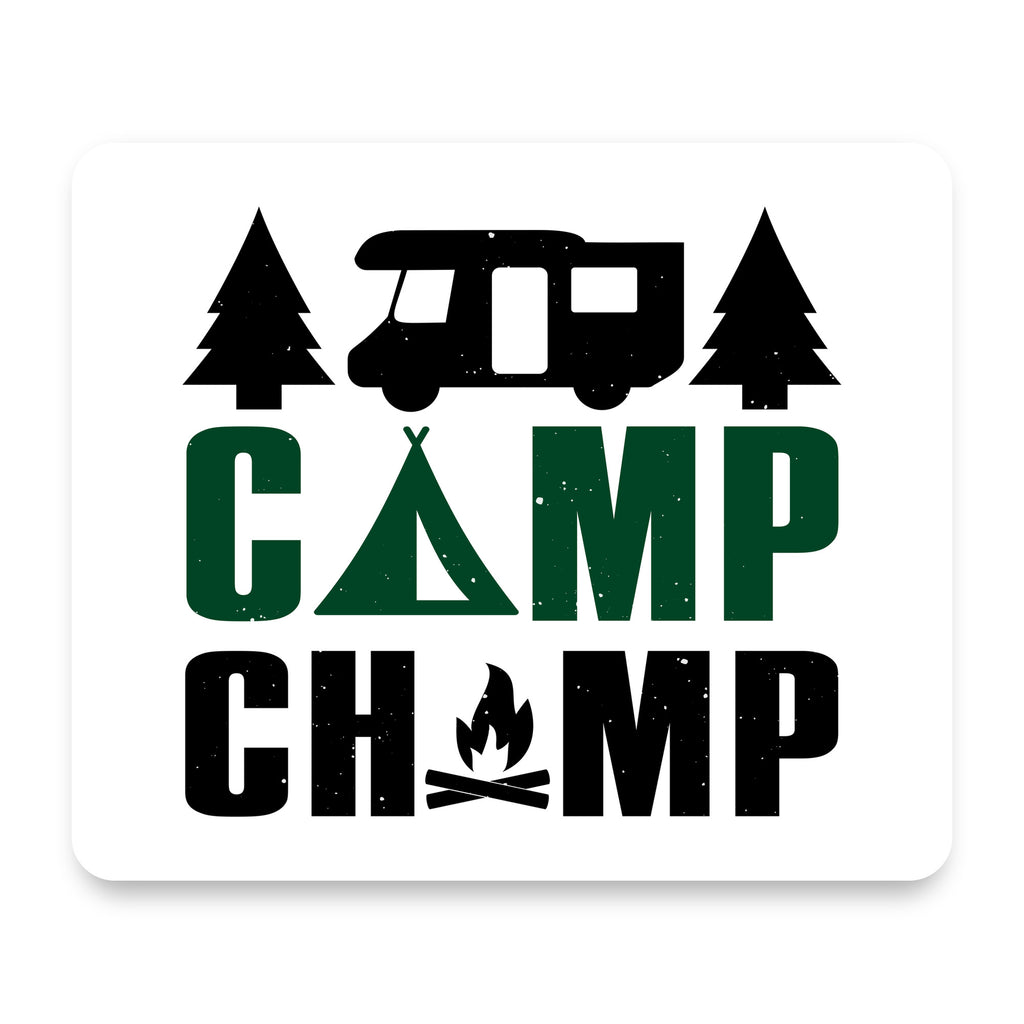 Camp Champ - Camping Fire mouse pad, front view