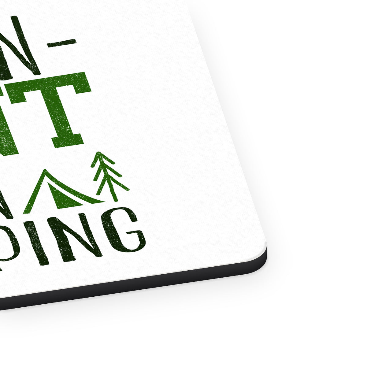I Am In-TENT on Camping mouse pad, close-up of the fabric surface and rubber edge