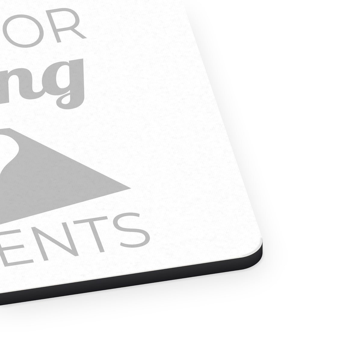 My Love For Camping is In Tents mouse pad, close-up of the fabric surface and rubber edge