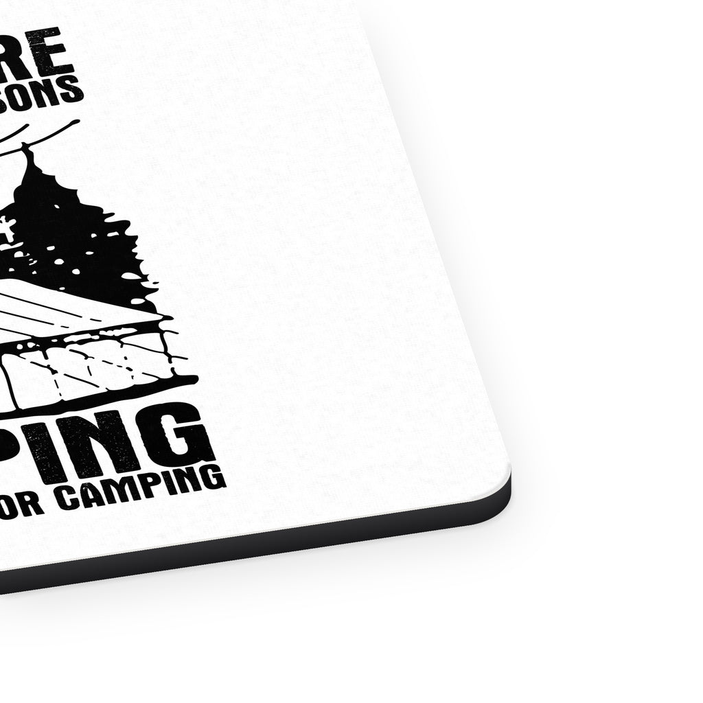 Two Seasons - Camping, Waiting for Camping mouse pad, close-up of the fabric surface and rubber edge
