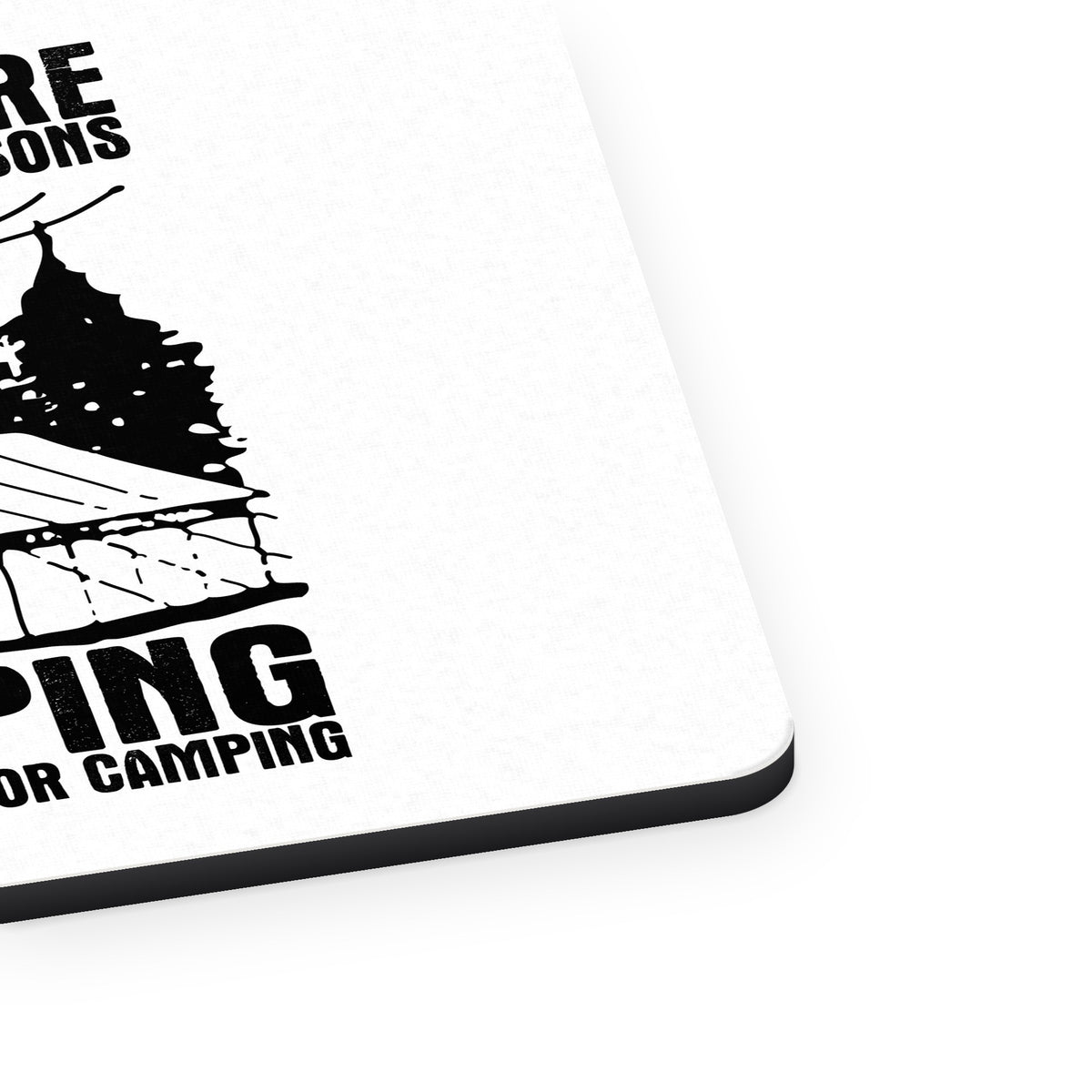 Two Seasons - Camping, Waiting for Camping mouse pad, close-up of the fabric surface and rubber edge